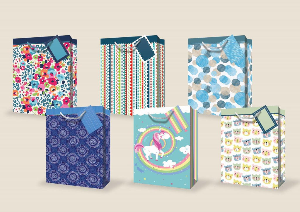 JUMBO GIFT BAG - ASSORTED DESIGNS IN QUALITY LAMINATED CARDBOARD