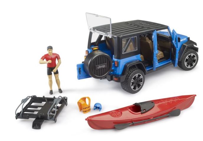 BRUDER - JEEP WRANGLER RUBICON UNLIMITED WITH KAYAK AND KAYAKER #02529