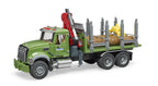 BRUDER - MACK GRANITE TIMBER TRUCK WITH 3 LOGS #02824