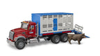 BRUDER - MACK GRANITE CATTLE TRANSPORT TRUCK WITH 1 COW #02830