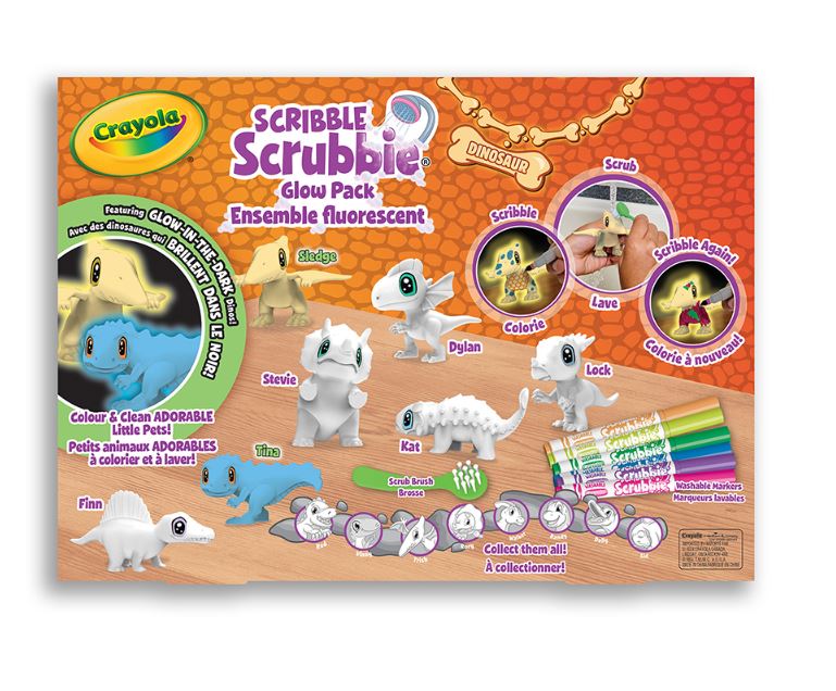 CRAYOLA - SCRIBBLE SCRUBBIE - DINOSAUR 7 PIECES