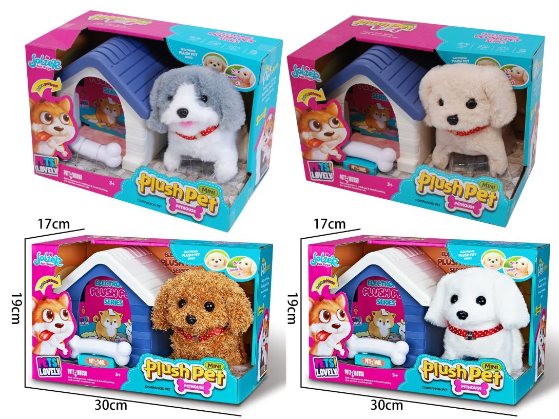 PLUSH TOY - BATTERY-OPERATED PUPPY WITH HOUSE ASST