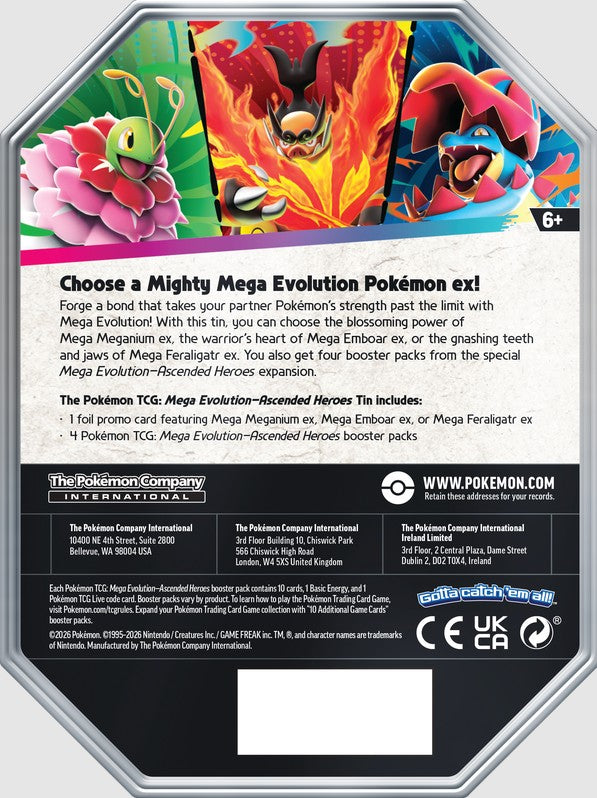 POKÉMON CARDS - POKEMON ME2.5 ASCENDED HEROES TIN ASST (EN)