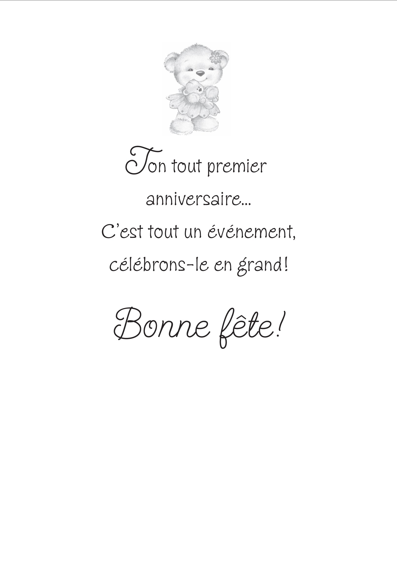 1 AN - CHÈRE PETITE... TU AS 1 AN AUJOURD'HUI! - DE MILLBROOK