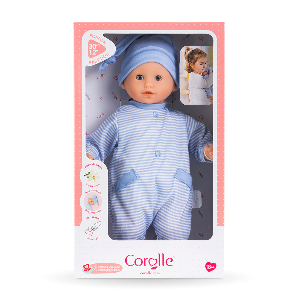 COROLLE - MON PREMIER POUPON - BÉBÉ CALIN - CHARMEUR BLEU CIEL 30 CM (11.8")