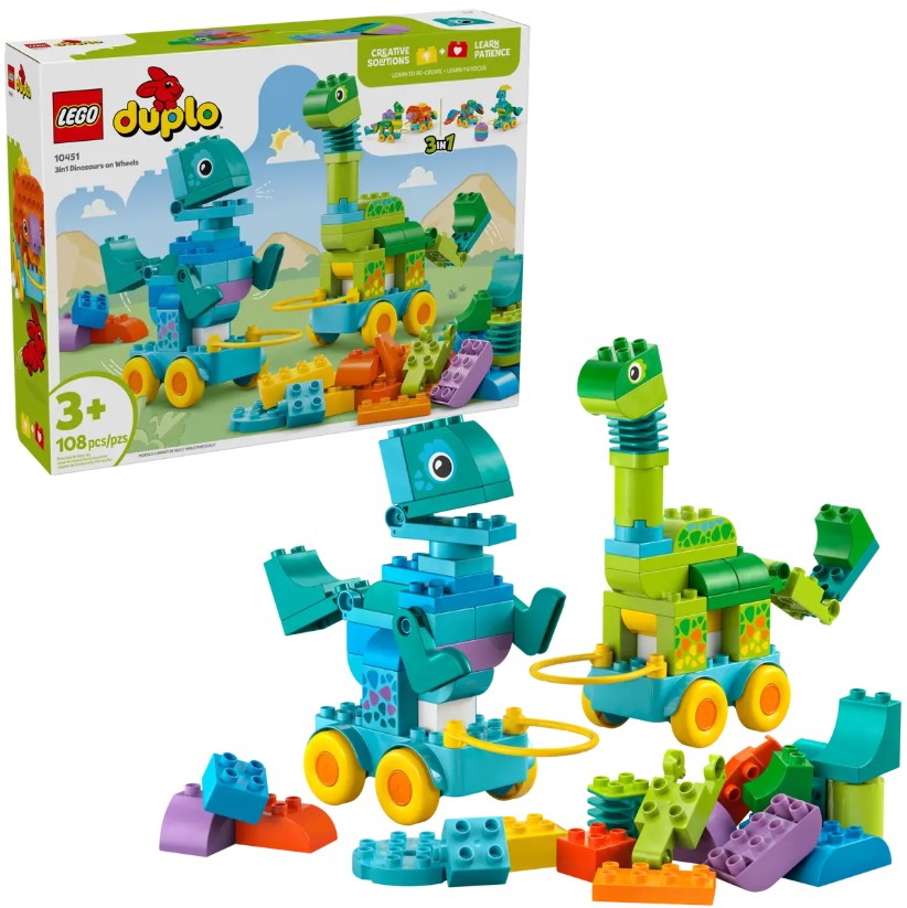 LEGO DUPLO - DINOSAURES SUR ROUES 3-EN-1 #10451