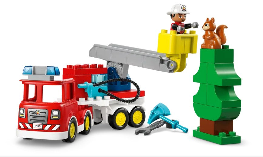 LEGO DUPLO - LE CAMION DE POMPIERS AVEC UN BOYAU ET UN POMPIER #10473