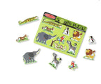 MELISSA AND DOUG - CASSE-TÊTE 8 PIÈCES ANIMAUX DE LA JUNGLE EN BOIS SONORE