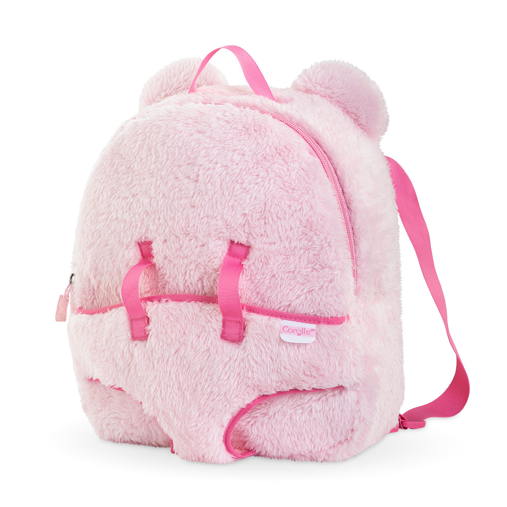 COROLLE - SAC À DOS PORTE-POUPON PELUCHE ROSE 12" (30CM)
