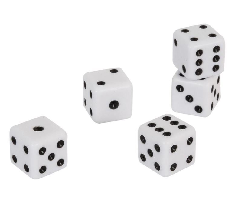 ENSEMBLE DE 5 OU 6 DÉS SUR CARTON
