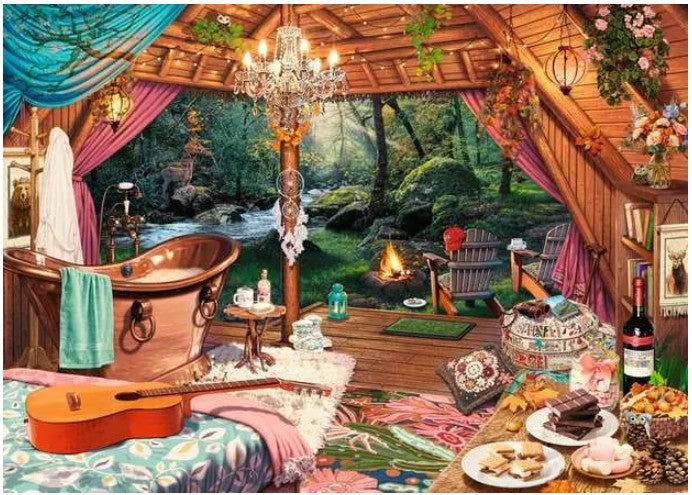 RAVENSBURGER JIGSAW PUZZLE 500 LARGE PIECES - COZY GLAMPING #12000825