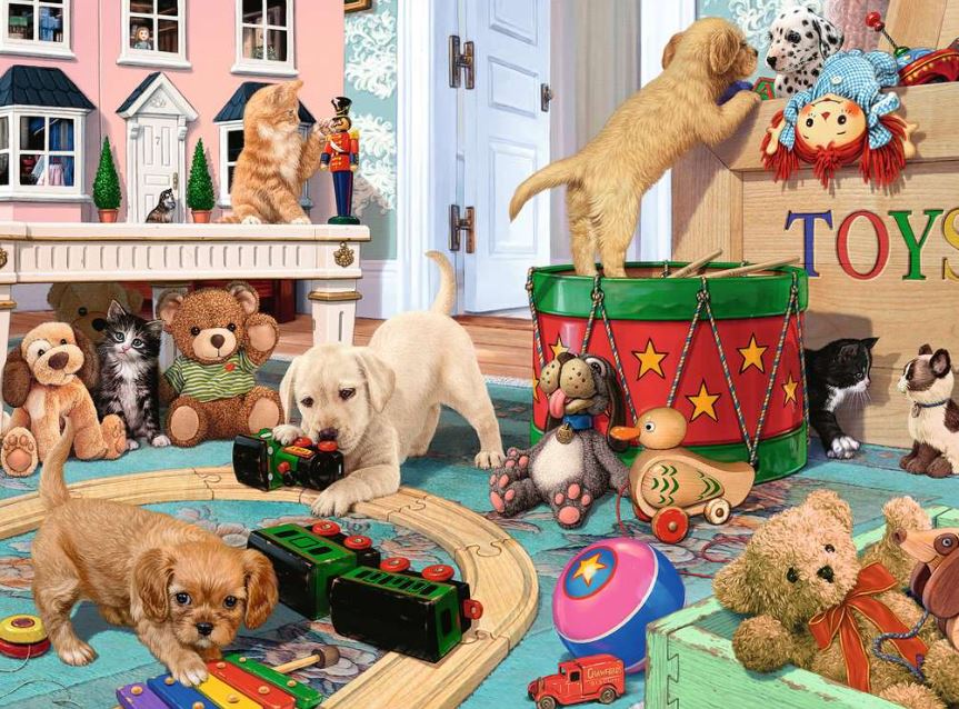 RAVENSBURGER JIGSAW PUZZLE 150 PIECES XXL - LITTLE PAWS PLAYTIME (PUPPIES) #12000865