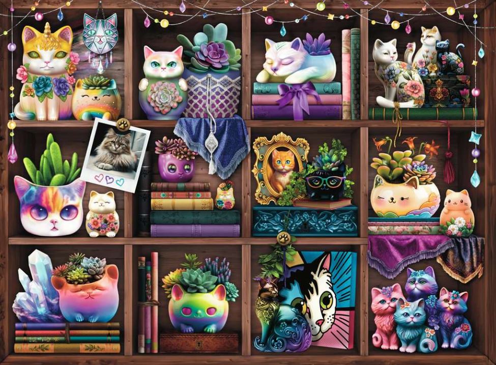RAVENSBURGER CASSE-TÊTE 500 PIÈCES - CHATS CUBBY ET PLANTES SUCCULENTES #12000874