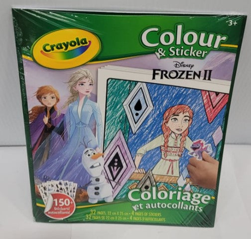 CRAYOLA - 32-PAGE COLOURING BOOK + STICKERS - FROZEN 2 ASST