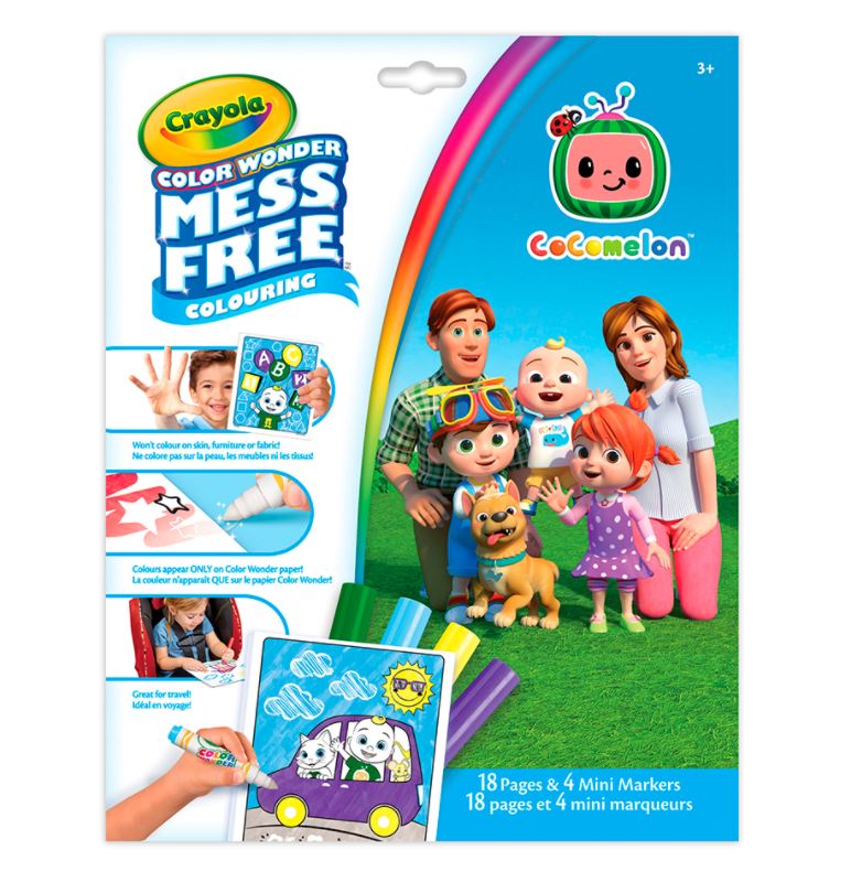 CRAYOLA - COLOR WONDER PAGES ET MINI MARQUEURS - COCOMELON