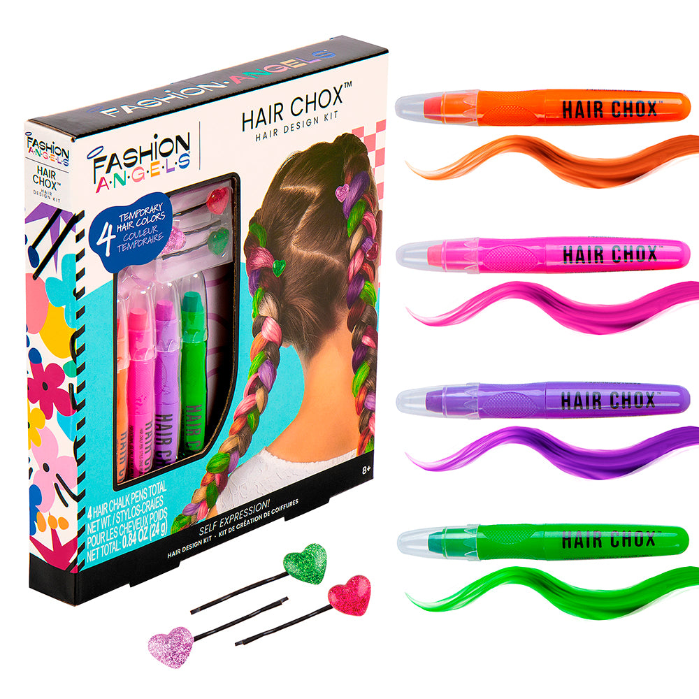 FASHION ANGELS - HAIR CHOX - KIT DE CRÉATION DE COIFFURES - PAQUET DE 4