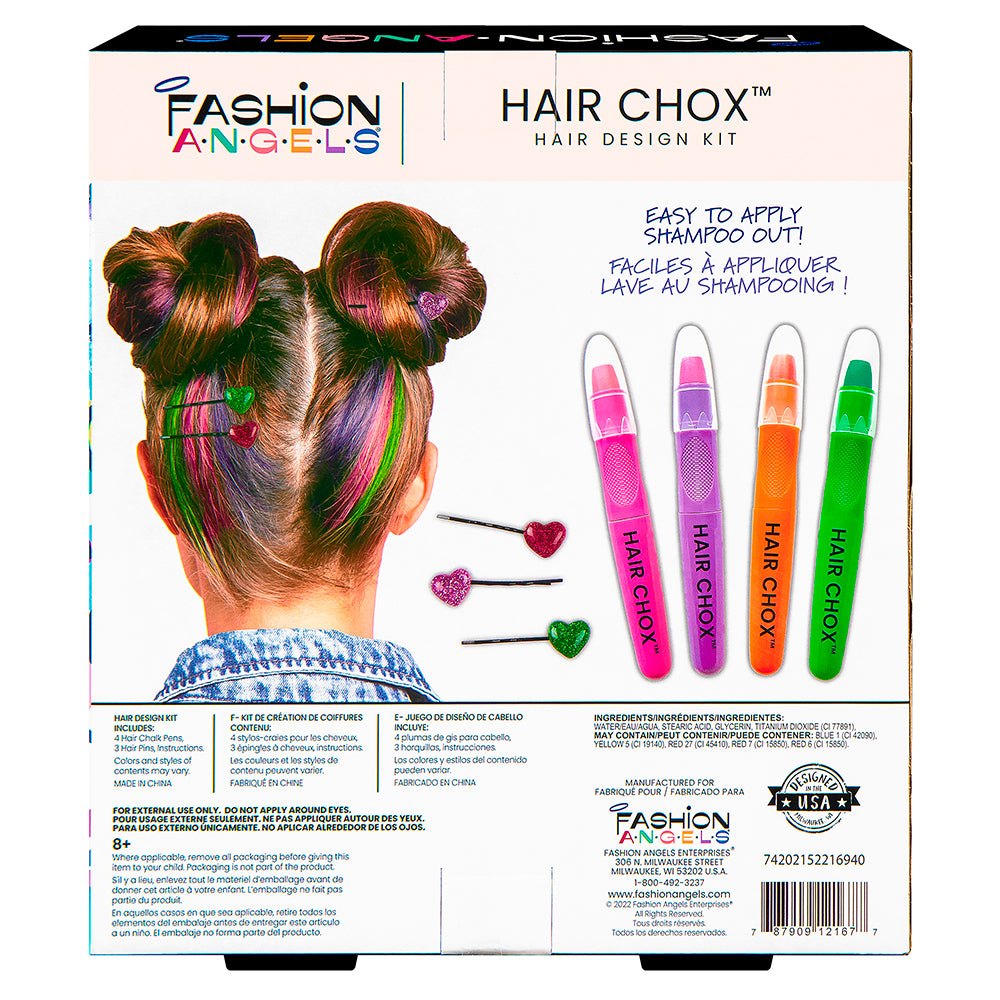 FASHION ANGELS - HAIR CHOX - KIT DE CRÉATION DE COIFFURES - PAQUET DE 4