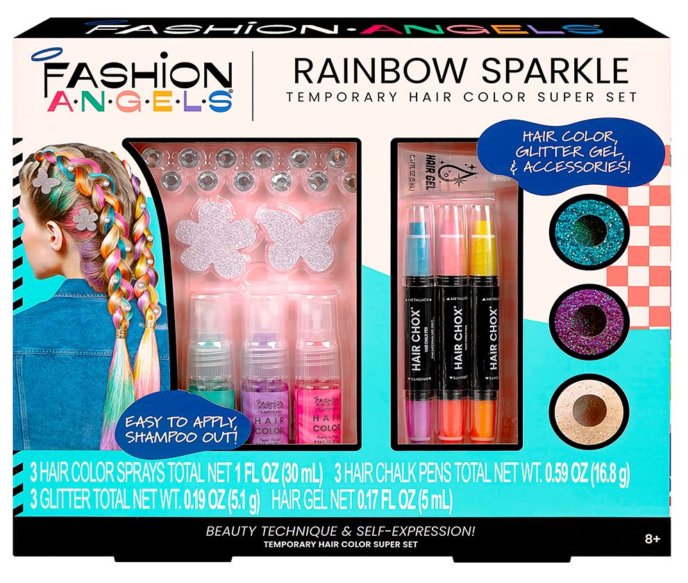 FASHION ANGELS - SUPER KIT DE COLORATION TEMPORAIRE DE CHEVEUX ARC-EN-CIEL