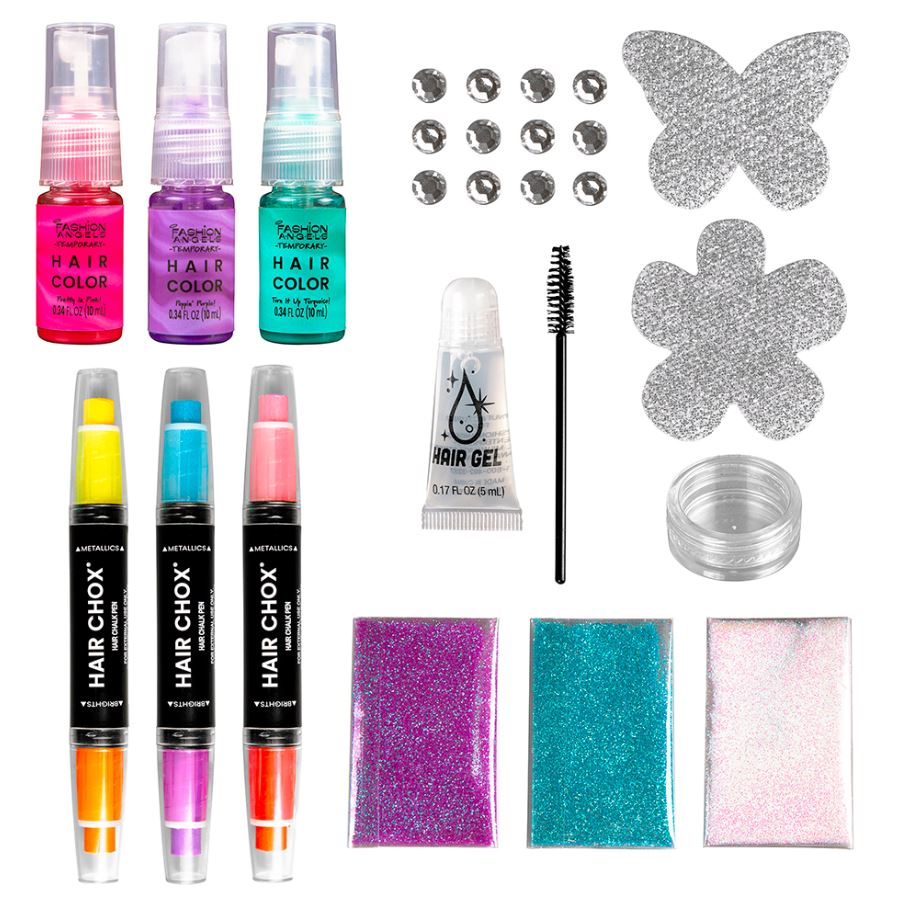 FASHION ANGELS - SUPER KIT DE COLORATION TEMPORAIRE DE CHEVEUX ARC-EN-CIEL