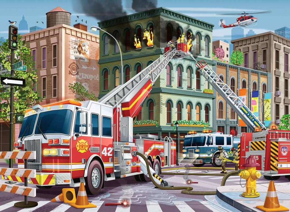 RAVENSBURGER CASSE-TÊTE 100 PIÈCES XXL - CAMION D'INCENDIE AU TRAVAIL #13329