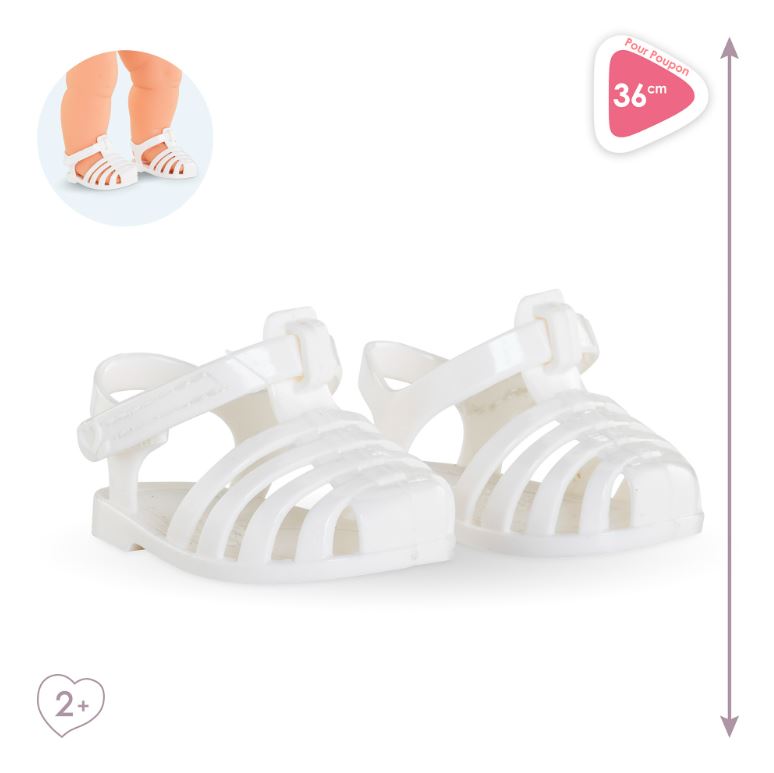 COROLLE - SANDALES BLANCHES POUR POUPÉE 14" (36CM)