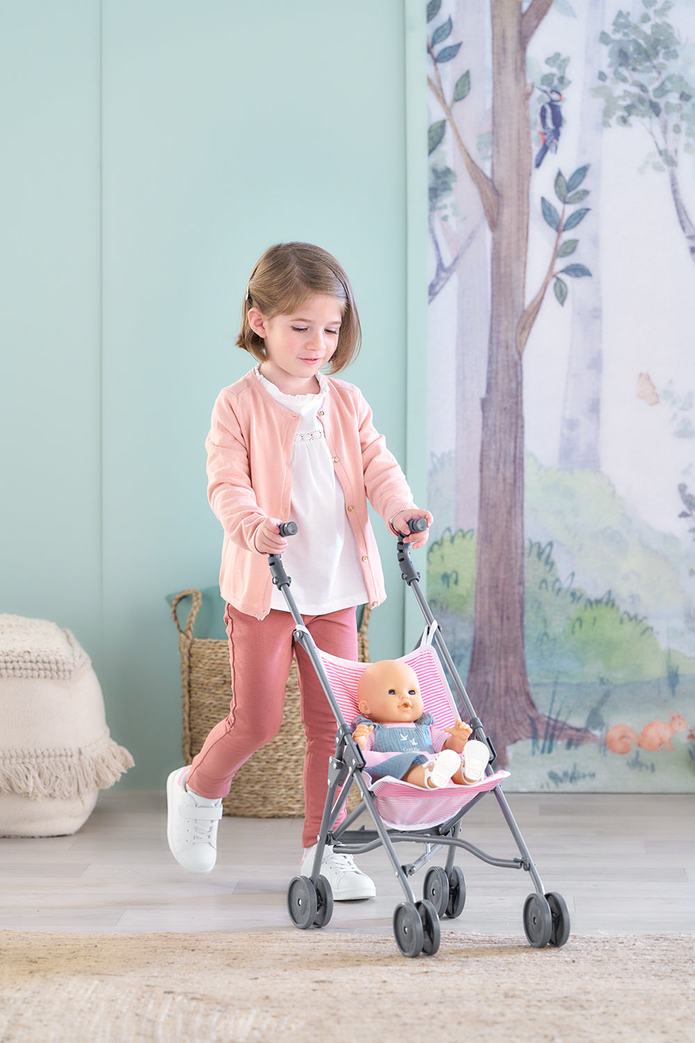 COROLLE - POUSSETTE CANNE ROSE POUR POUPON 36/42/52 CM