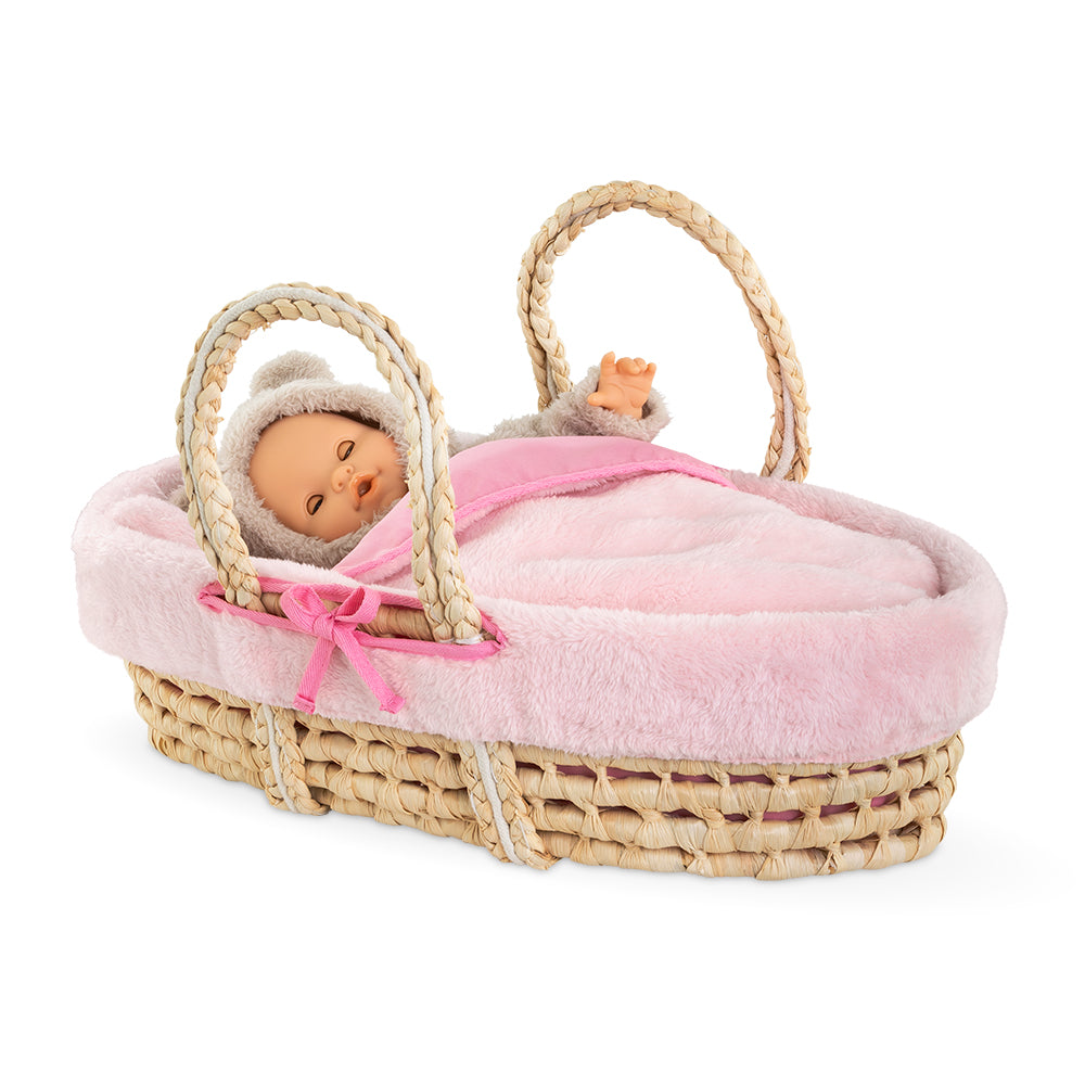 COROLLE - ACCESSOIRES PANIER TRESSÉ - PELUCHE ROSE 36-42 CM