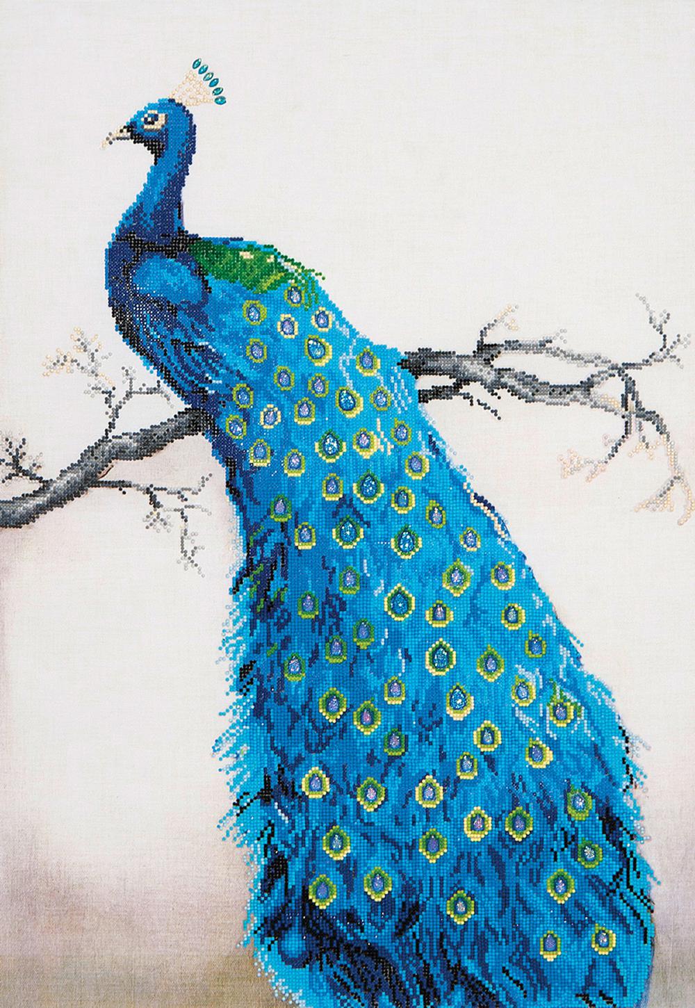*** // DIAMOND DOTZ - BLUE PEACOCK - DIAMOND PAINTING - PEINTURE À DIAMOND