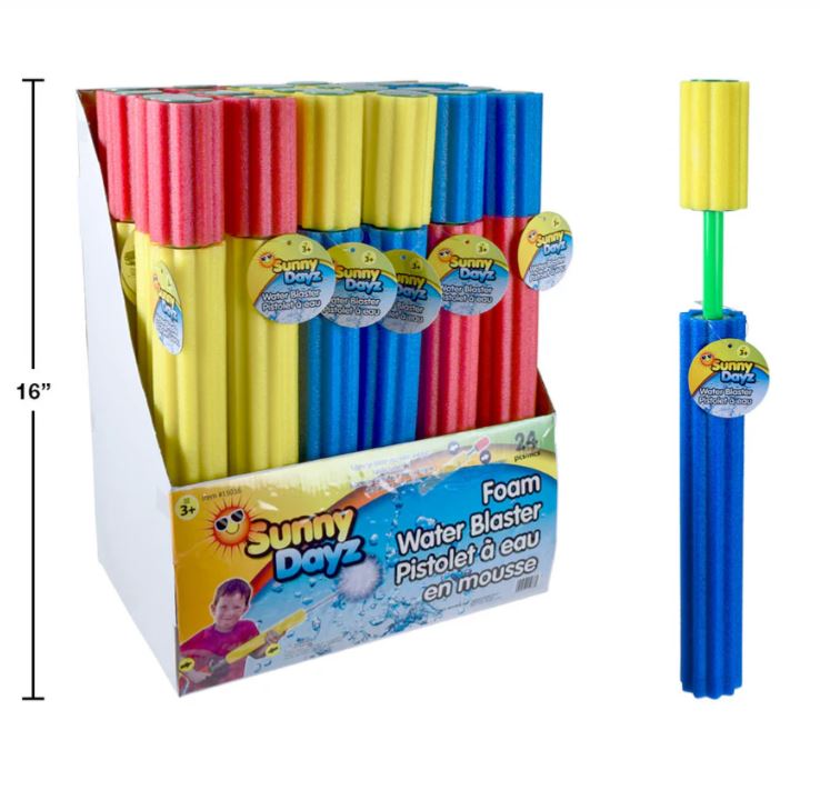 SUNNY DAYZ - PISTOLET À EAU EN MOUSSE 16" ASST