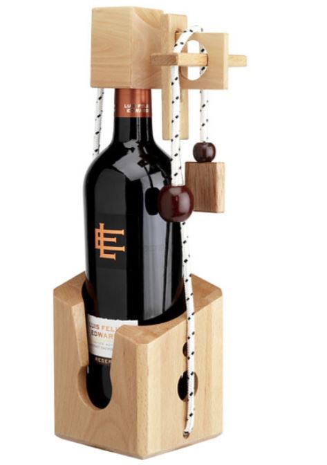 WOODEN CASTLE GAME (WINE BOTTLE)