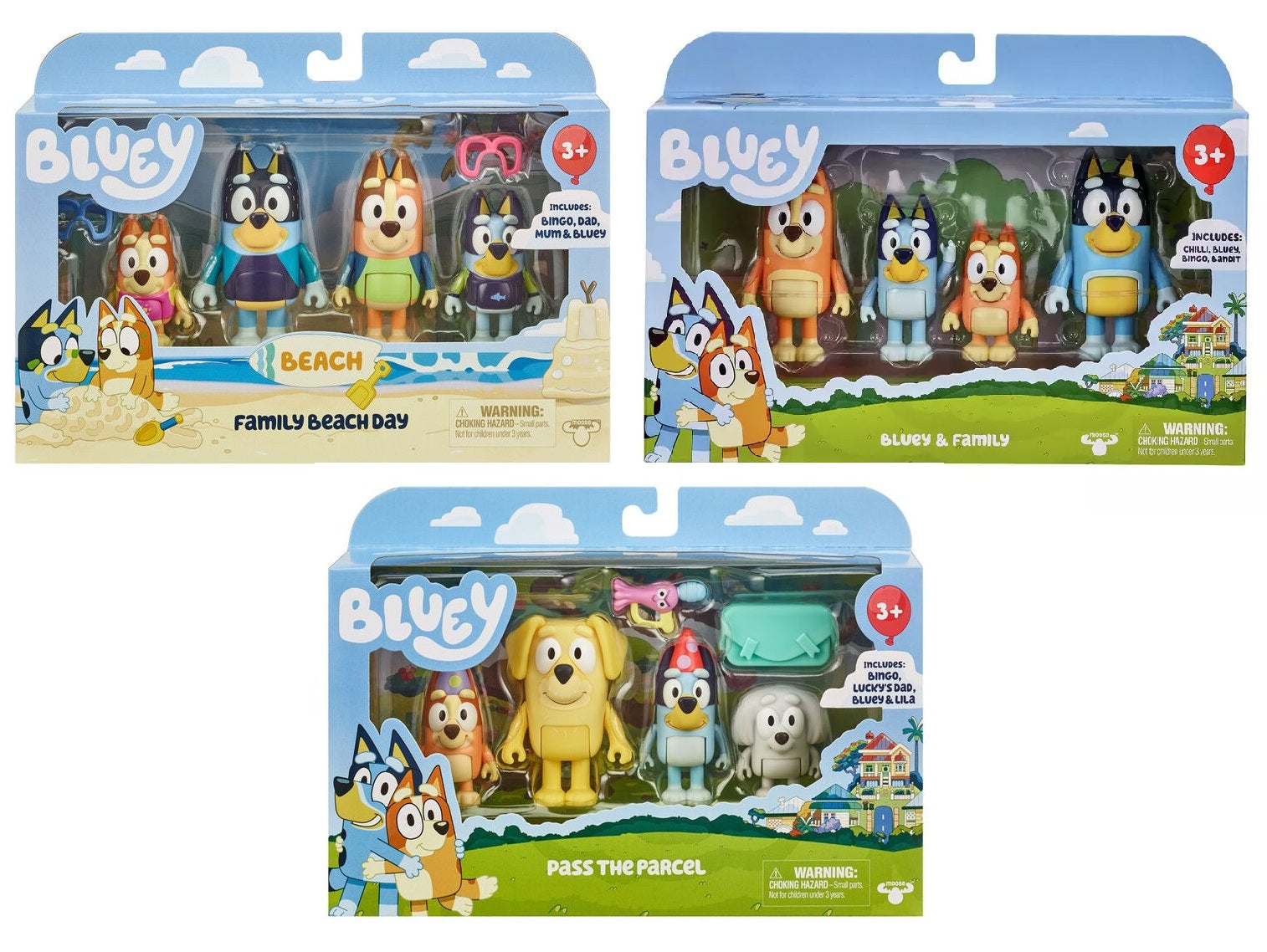 BLUEY - ENSEMBLE 4 FIGURINES ASST