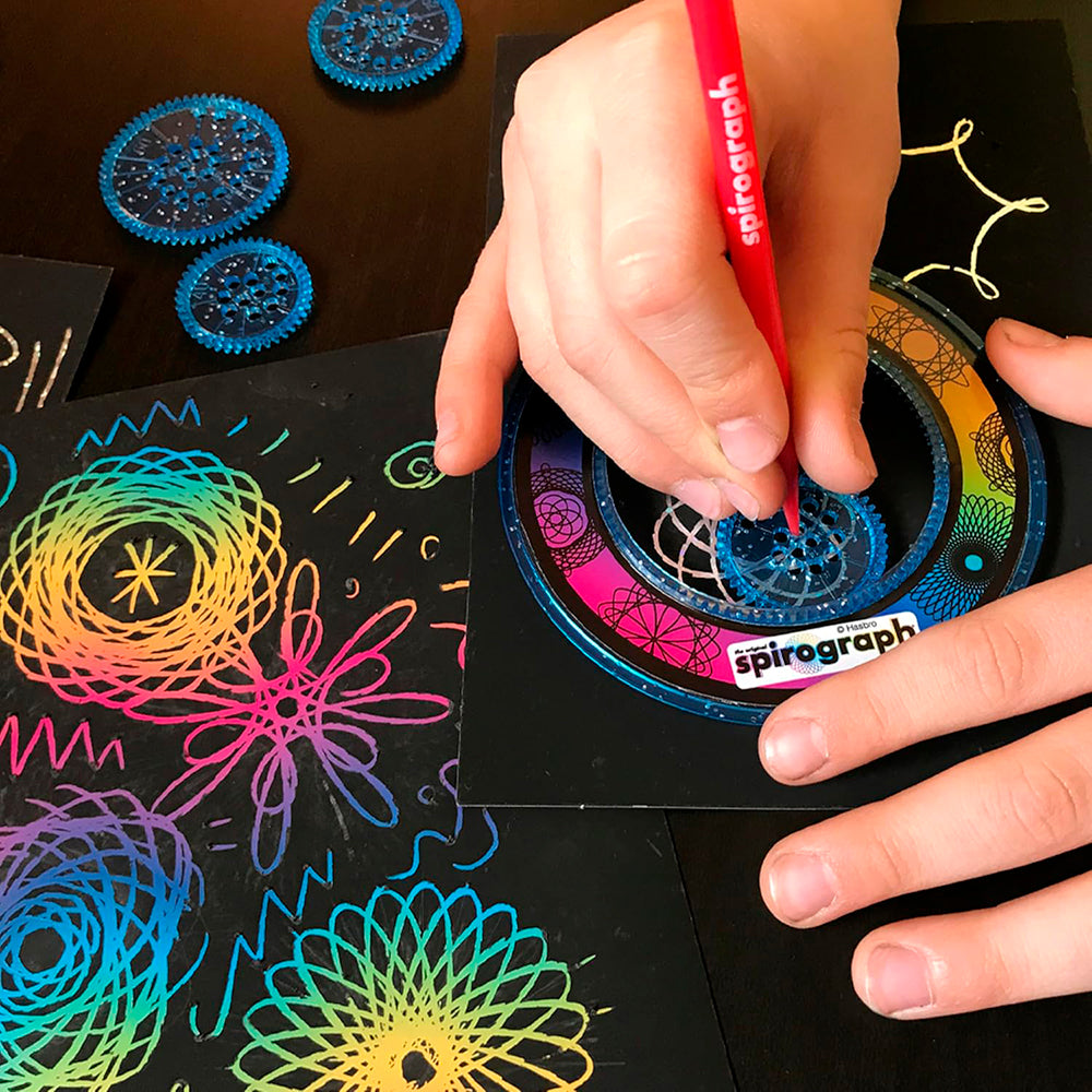 SPIROGRAPH - ENSEMBLE DE SPIROGRAPHE GRATTER ET SCINTILLER - VERSION BILINGUE