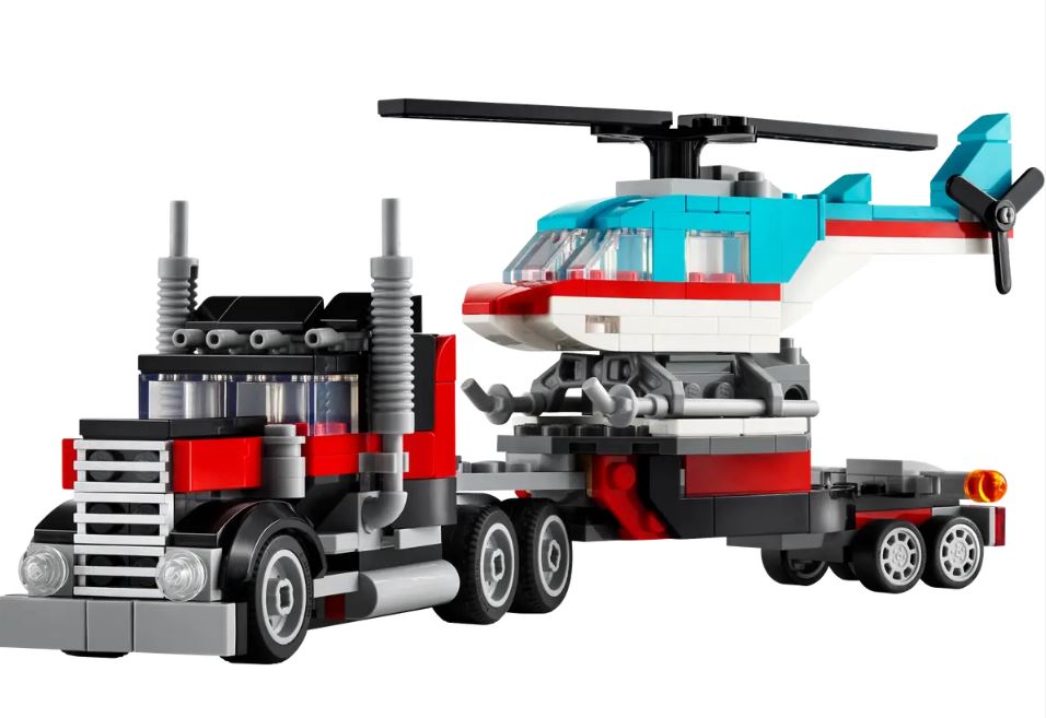LEGO CREATOR - LE CAMION À PLATEFORME AVEC UN HÉLICOPTÈRE #31146