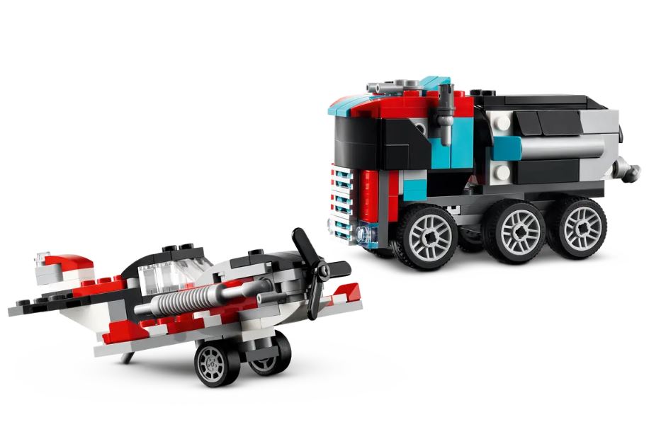 LEGO CREATOR - LE CAMION À PLATEFORME AVEC UN HÉLICOPTÈRE #31146