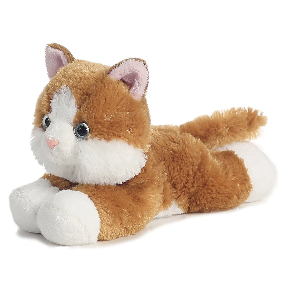 AURORA PLUSH TOY - TABBY THE BROWN CAT WITH WHITE PAWS 8"