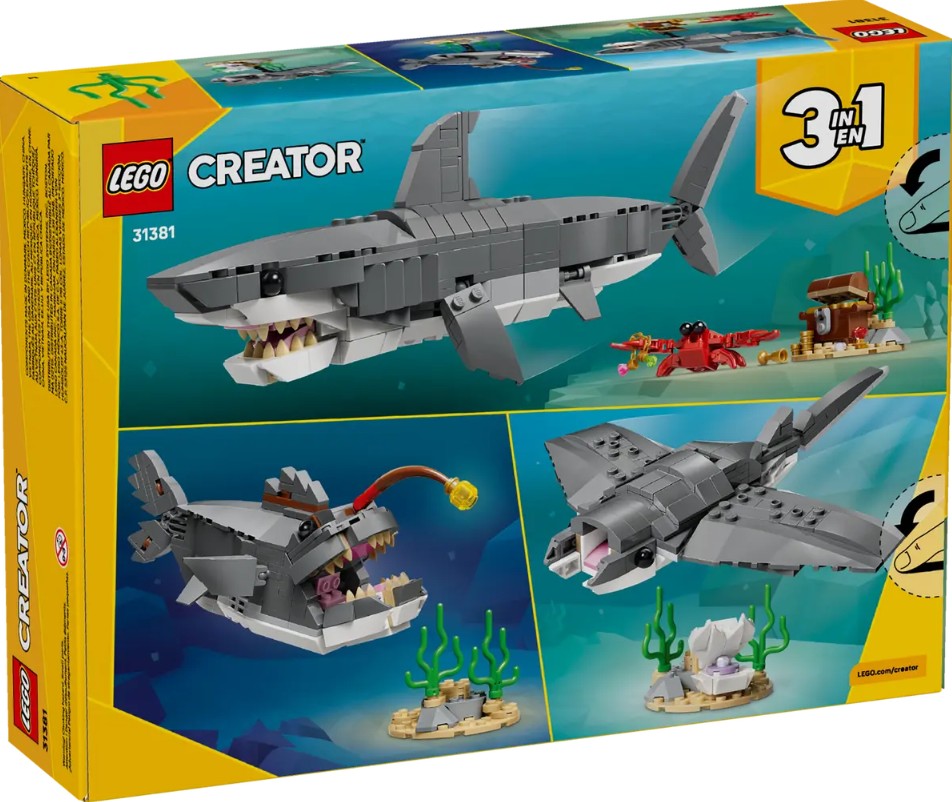 LEGO CREATOR - LE REQUIN FÉROCE ET LE COFFRE AU TRÉSOR #31381