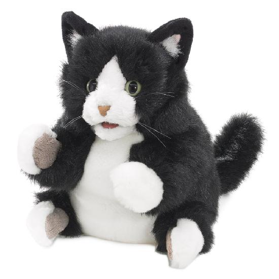 BLACK AND WHITE CAT PUPPET