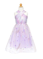 ROBE DE PRINCESSE LILAS AVEC POUSSIÈRE D'ÉTOILES 5/6 ANS