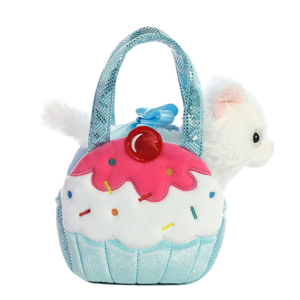 AURORA - WHITE CAT IN A 7" CAKE PURSE