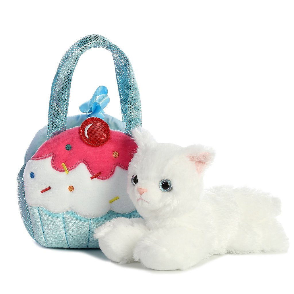 AURORA - WHITE CAT IN A 7" CAKE PURSE