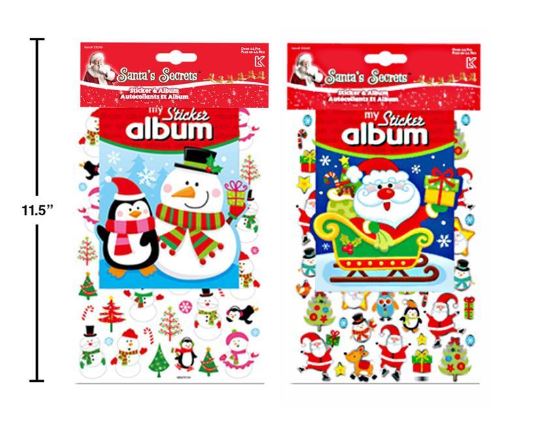 CHRISTMAS STICKER ALBUM ASST