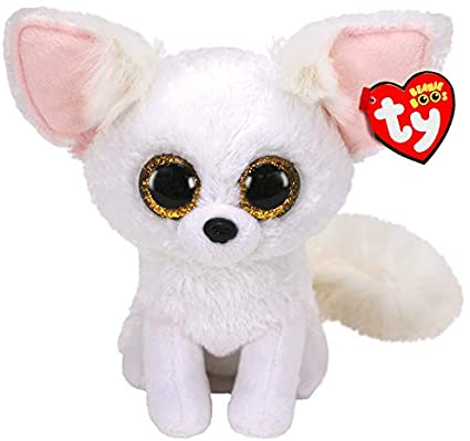 TY BEANIE BOOS PLUSH - PHOENIX THE BIG-EYED WHITE FOX TERRIER