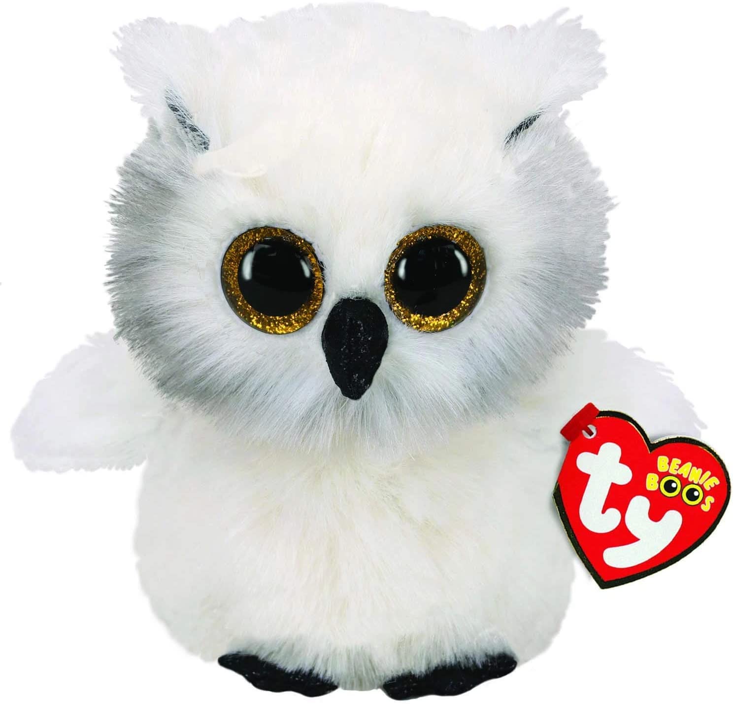 TY BEANIE BOOS PLUSH - AUSTIN WHITE OWL SMALL 6"