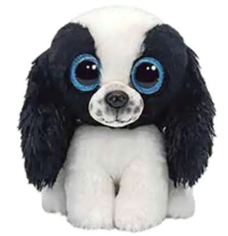 TY BEANIE BOOS PLUSH - SISSY THE BLACK AND WHITE SPANIEL SMALL 6"