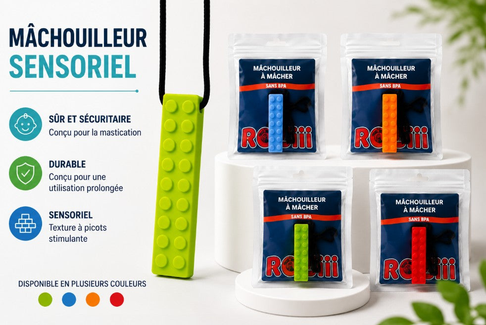 ROBIII - CHEWABLE BRICK NECKLACE ASST