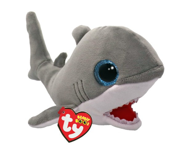TY BEANIE BOOS PLUSH - FINNEGAN THE GRAY SHARK SMALL 6"