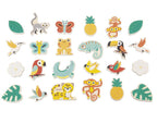 AIMANTS ANIMAUX TROPICAUX 24 PIÈCES