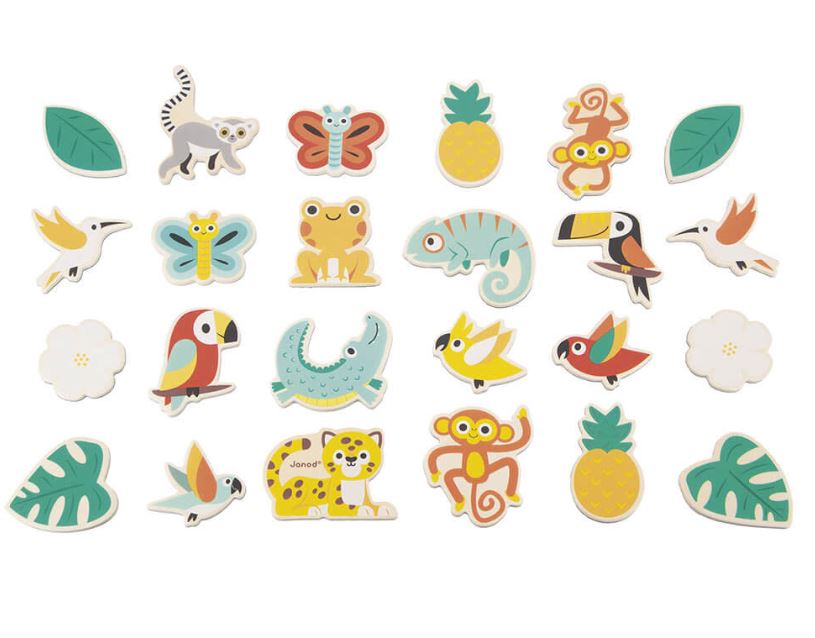 AIMANTS ANIMAUX TROPICAUX 24 PIÈCES