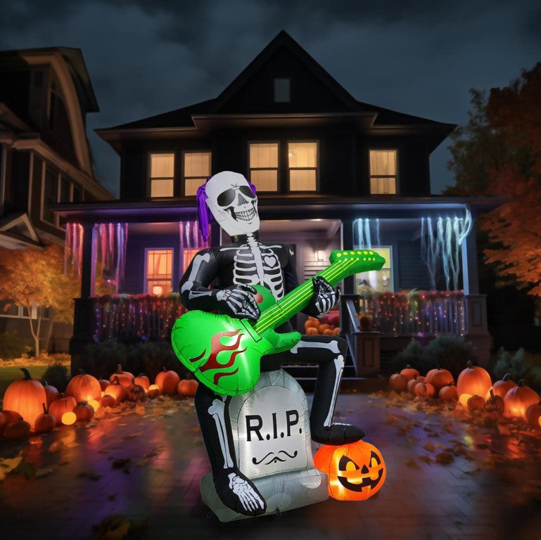 INFLATABLE LIGHT-UP SKELETON – ROCKER HALLOWEEN *EXCLUSIVE TO CHICOUTIMI*