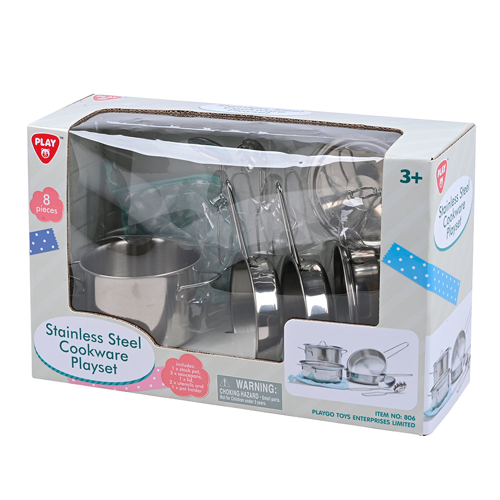PLAY - 8-PIECE STAINLESS STEEL COOKWARE SET